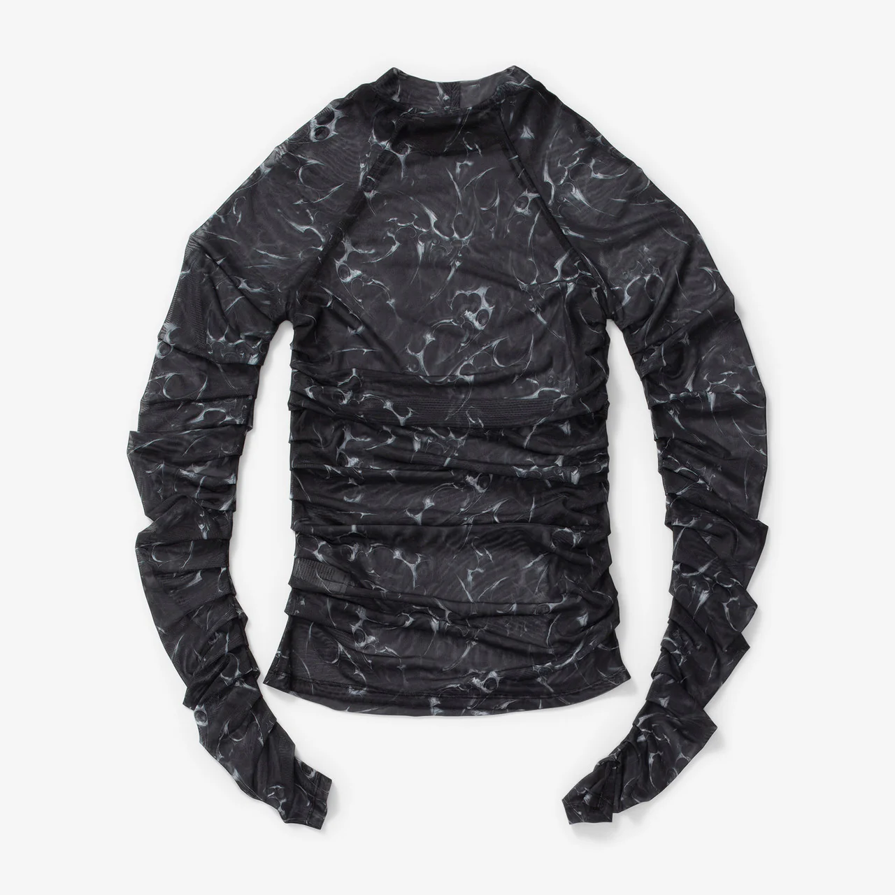 Wmns Printed Mesh Plated Long Sleeve - Image 2